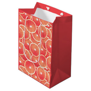 Sacola Para Presentes Média Fatias de toranja rosa
