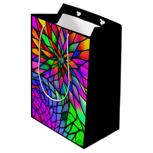Sacola Para Presentes Média Faux StainGlass