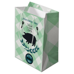 Sacola Para Presentes Média Favor de adicionar logotipo do Churrasco Corporati