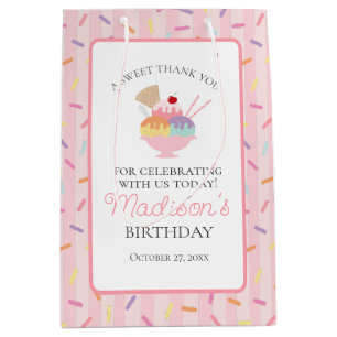 Sacola Para Presentes Média Favor de aniversário de Sorvete Aqui está a dica