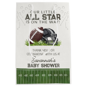 Sacola Para Presentes Média Favor de Chuveirinho de Bebê Futebolzinho AllStar