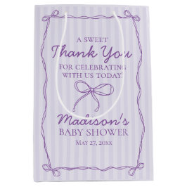 Sacola Para Presentes Média Favor do Chá de fraldas do Pastel Arco Coquette Ro