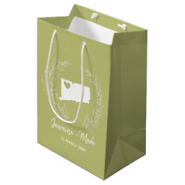 Sacola Para Presentes Média Favoritos de casamento do destino do mapa de Conne