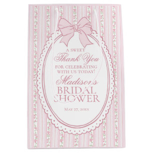 Sacola Para Presentes Média Favoritos de rosa vintage chique floral para chá d