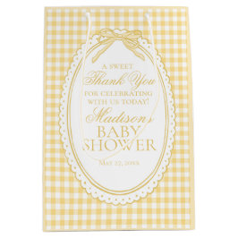 Sacola Para Presentes Média Favorzinhos de Chá de Bebê Laço Coquete Gingham Am