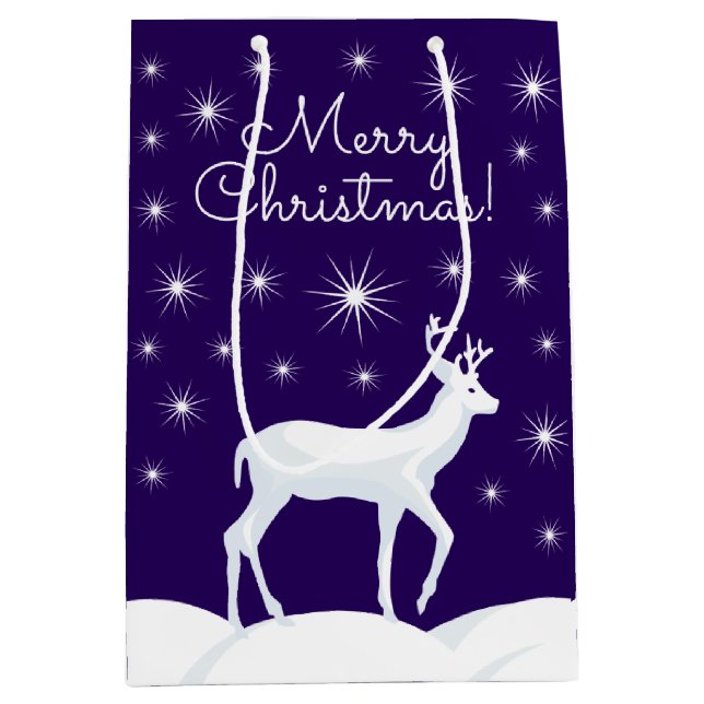 Sacola Para Presentes Média Feira de Neve Céu de Neve (Frente)