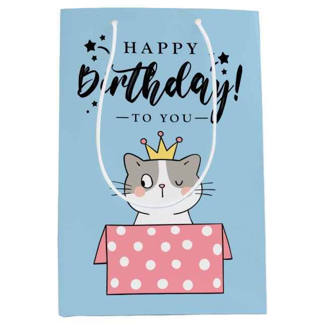 Sacola Para Presentes Média Feliz aniversário (Frente)