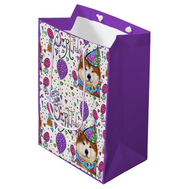SACOLA PARA PRESENTES MÉDIA FELIZ ANIVERSÁRIO (Frente inclinada)