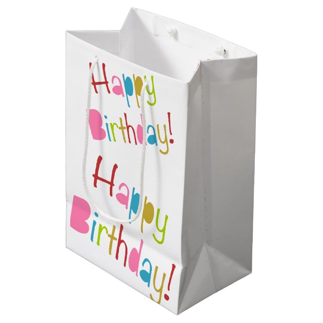 Sacola Para Presentes Média Feliz aniversário (Frente inclinada)
