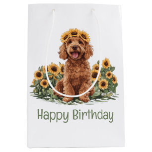 Sacola Para Presentes Média Feliz Aniversário Cachorro Cachorro Cachorro Cacho