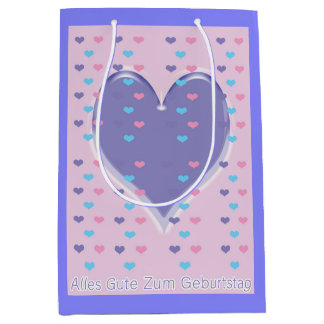 Sacola Para Presentes Média Feliz aniversário em alemão Gift Bag