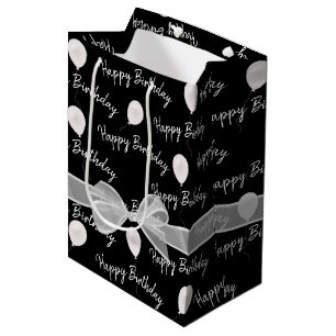 Sacola Para Presentes Média Feliz Arco de aniversário e balões
