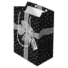 Sacola Para Presentes Média Feliz Arco De Aniversário Nas Bolinhas