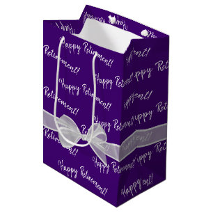 Sacola Para Presentes Média Feliz Arco de aposentadoria em roxo