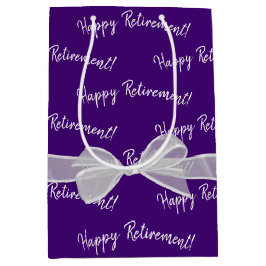 Sacola Para Presentes Média Feliz Arco de aposentadoria em roxo