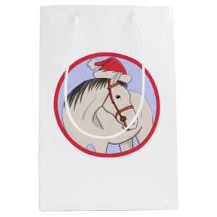 Sacola Para Presentes Média Feliz Cavalo de Natal