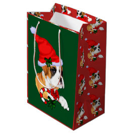 Sacola Para Presentes Média Feliz de Natal para Cachorro Bonito