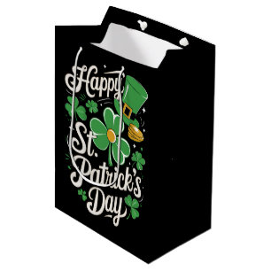 Sacola Para Presentes Média Feliz Dia de São Patrício Patrimônio Irlandês St P