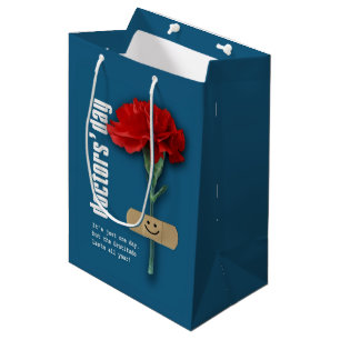 Sacola Para Presentes Média Feliz Dia dos Médicos. Nome personalizado