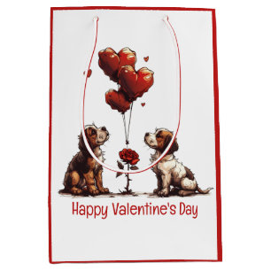Sacola Para Presentes Média Feliz Dia dos Namorados Cachorros