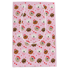 Sacola Para Presentes Média Feliz Dia dos Namorados Cachorros de Retriever Our