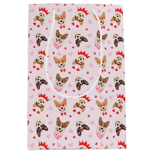 Sacola Para Presentes Média Feliz Dia dos Namorados Pembroke Galsh Corgi Cães