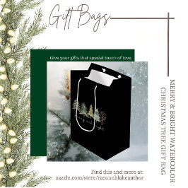 Sacola Para Presentes Média Feliz e Bright Christmas Gift Bag