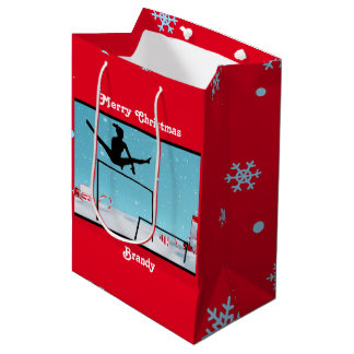 Sacola Para Presentes Média Feliz ginástica de Natal