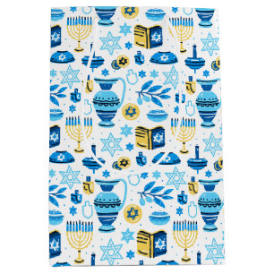 Sacola Para Presentes Média Feliz Hanukkah Gift Bag