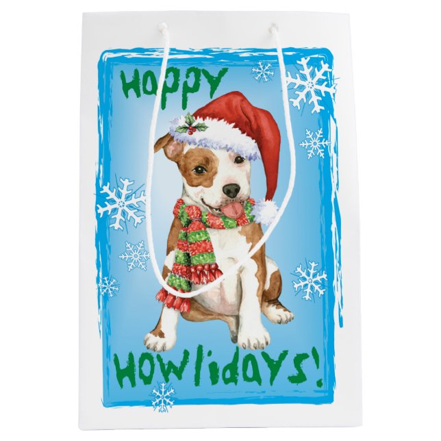 Sacola Para Presentes Média Feliz Howlidays Am Funcionarios (Frente)