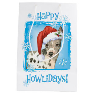 Sacola Para Presentes Média Feliz Howlidays American Hairless Terrier