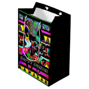 Sacola Para Presentes Média Feliz Kwanzaa