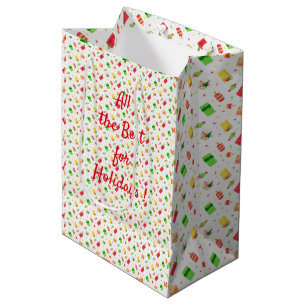 Sacola Para Presentes Média Feliz Natal