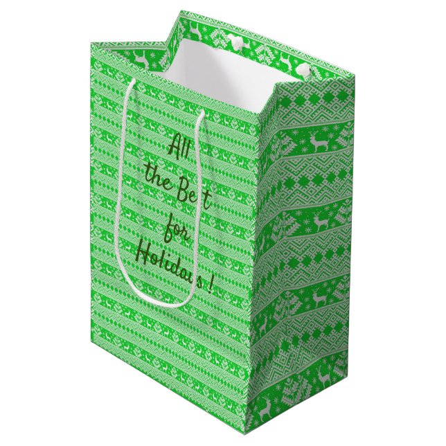 Sacola Para Presentes Média Feliz Natal (Frente inclinada)