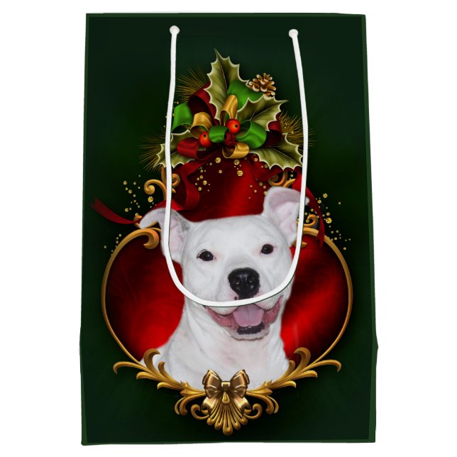 Sacola Para Presentes Média Feliz Natal branco (Verso)