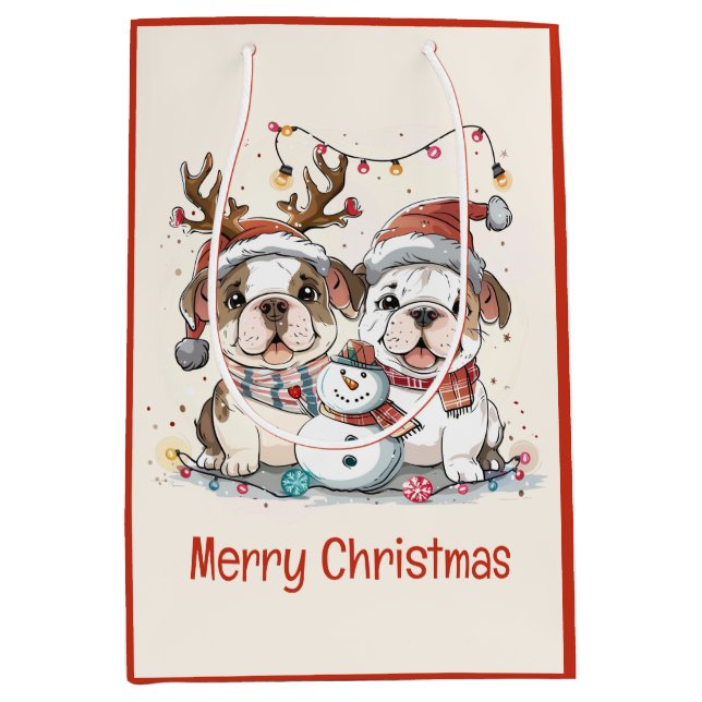 Sacola Para Presentes Média Feliz Natal - Bulls (Frente)