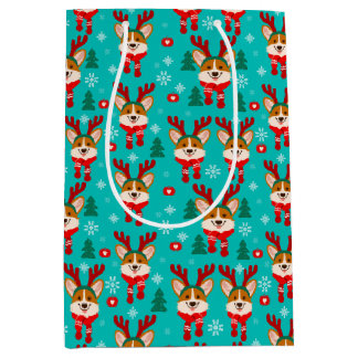 Sacola Para Presentes Média Feliz Natal Cachorro Dogt Bag