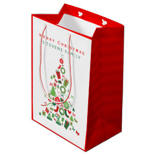 Sacola Para Presentes Média Feliz Natal Colorida Árvore de Natal 2