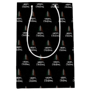 Sacola Para Presentes Média Feliz Natal com a bandeira da Irlanda