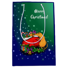 Sacola Para Presentes Média Feliz Natal com Rat Prince