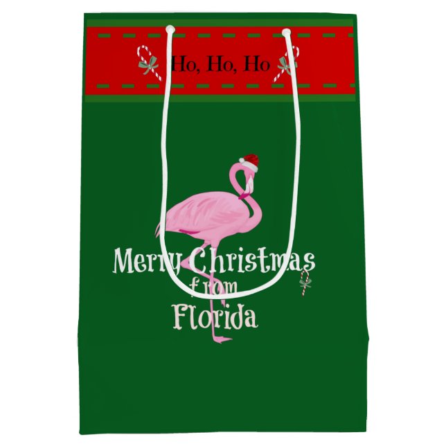 Sacola Para Presentes Média Feliz Natal da Flórida (Verso)