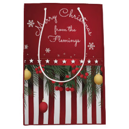 Sacola Para Presentes Média Feliz Natal da (sua família)