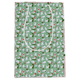 Sacola Para Presentes Média Feliz Natal dos Gatos