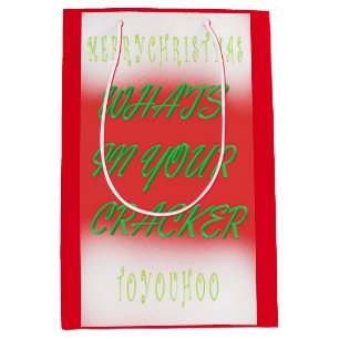 Sacola Para Presentes Média Feliz Natal é verde e vermelho sazonal