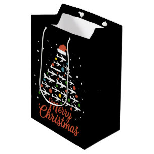 Sacola Para Presentes Média Feliz Natal Férias em Árvore de Avião