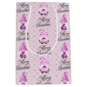 Sacola Para Presentes Média Feliz Natal Gnomo E Pontos Médios Gift Bag