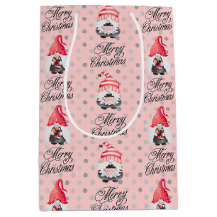 Sacola Para Presentes Média Feliz Natal Gnomo E Pontos Médios Gift Bag