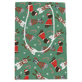 Sacola Para Presentes Média Feliz Natal - Grande Dane Dogs