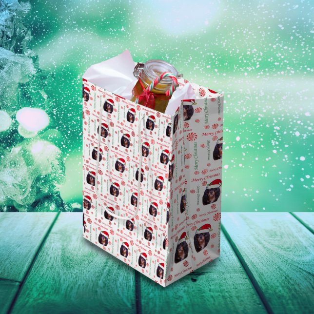 Sacola Para Presentes Média Feliz Natal - Papais noeis de Gift Bag (Criador carregado)