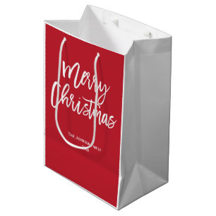 Sacola Para Presentes Média Feliz Natal Simples Sacos de Presente Vermelho